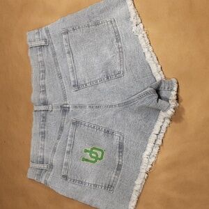 Zoozatz Size 6/8 University of Oregon Logo Pocket Denim Blue Jean Shorts